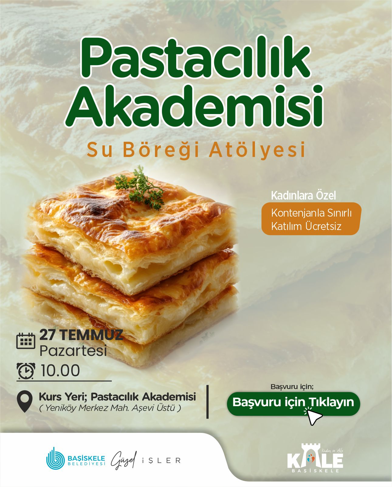 Pastac�l�k Akademisi Su B�re�i At�lyesi