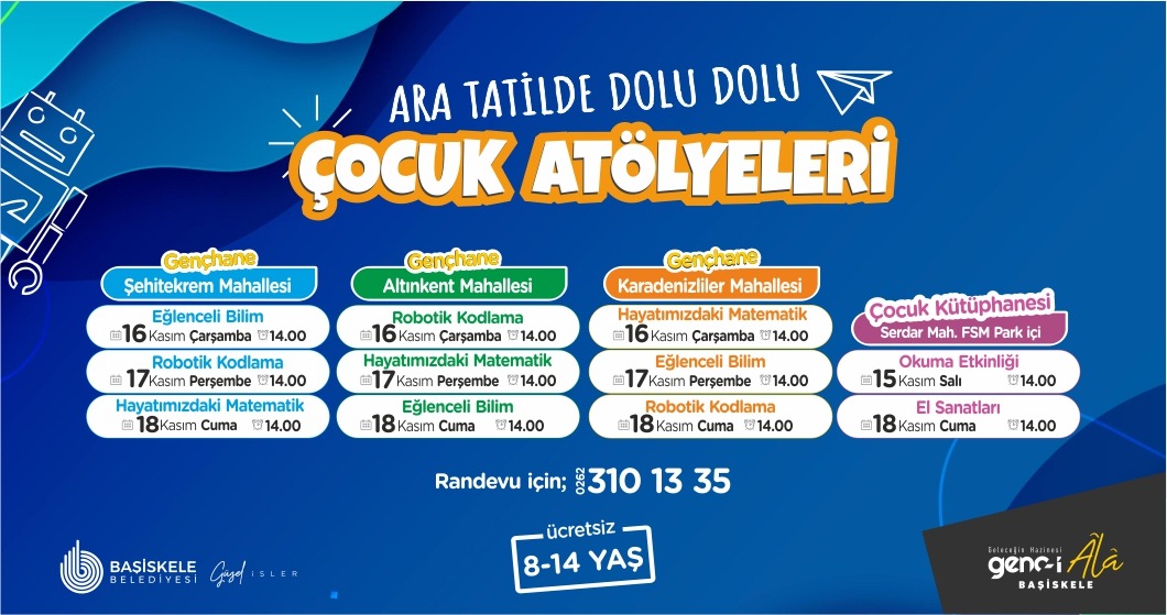 Baiskelede Ara Tatilde Dopdolu ocuk Atlyeleri