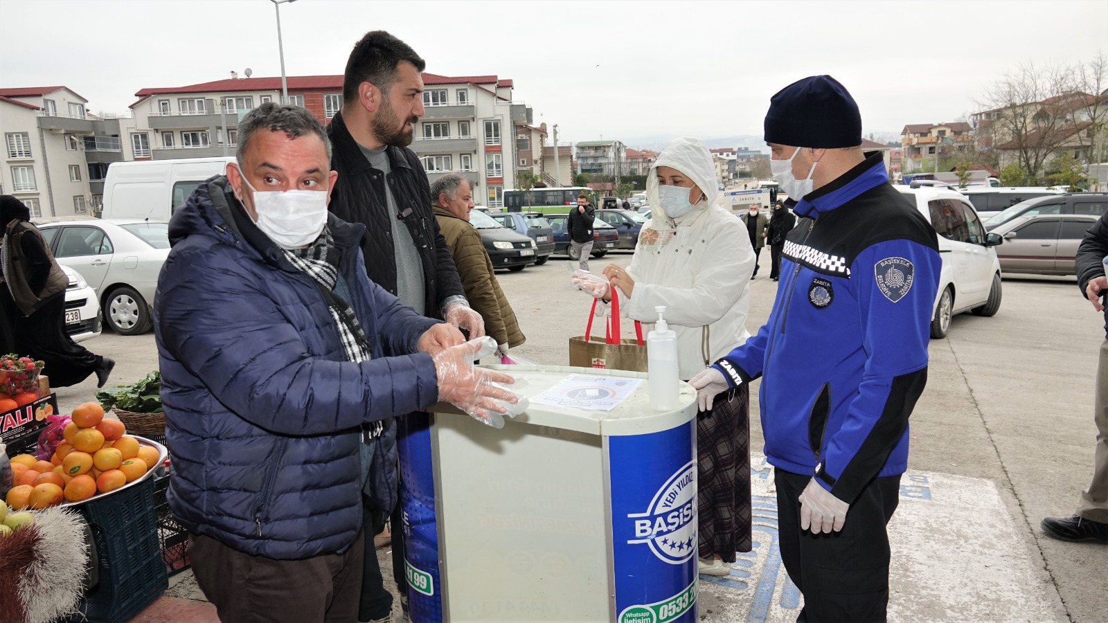 Pazarlara El Dezenfektan ve Eldiven Stand